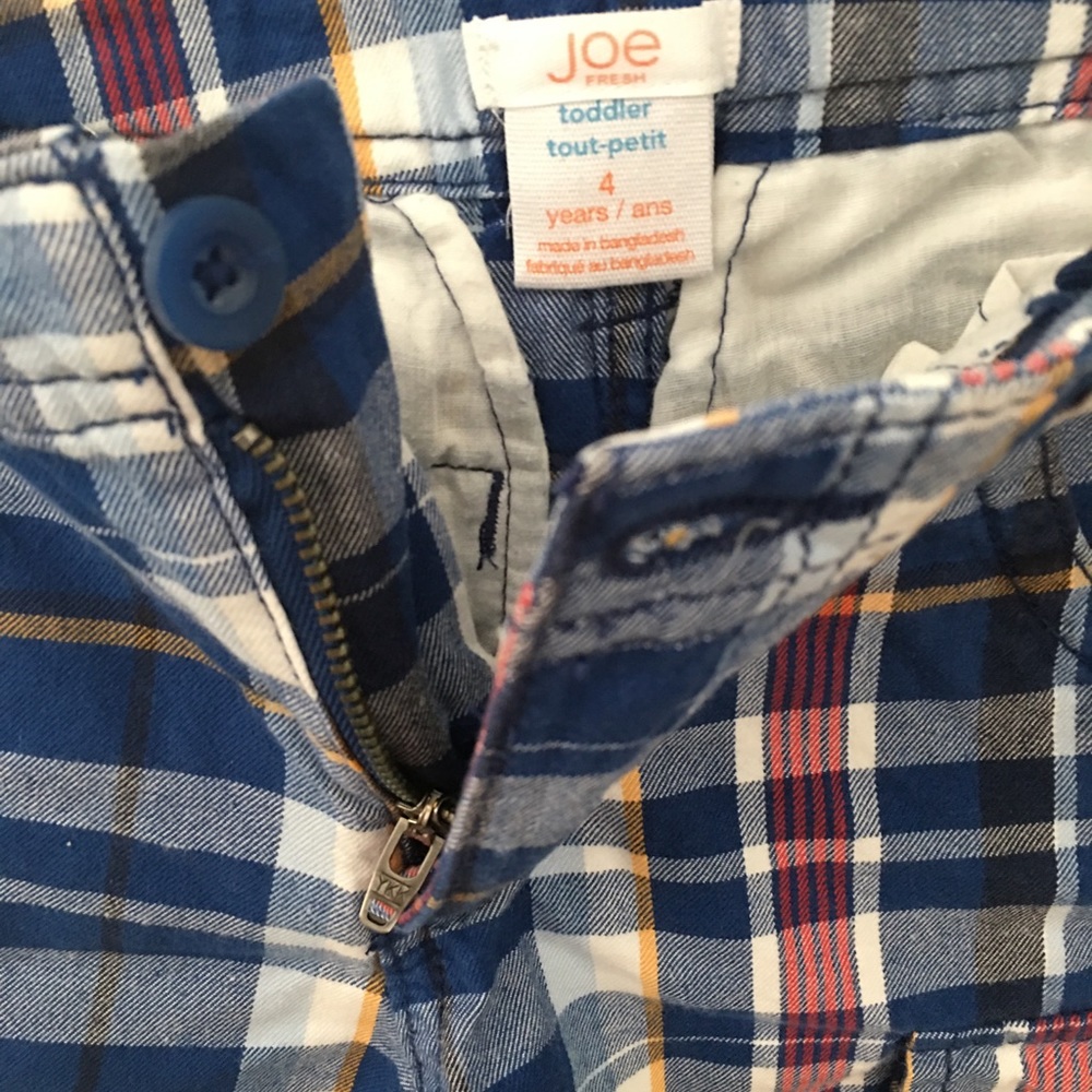 Toddler boy plaid cargo shorts - Picture 3 of 4